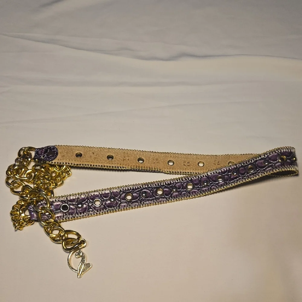 Baby Phat Gold and Purple Chain Belt